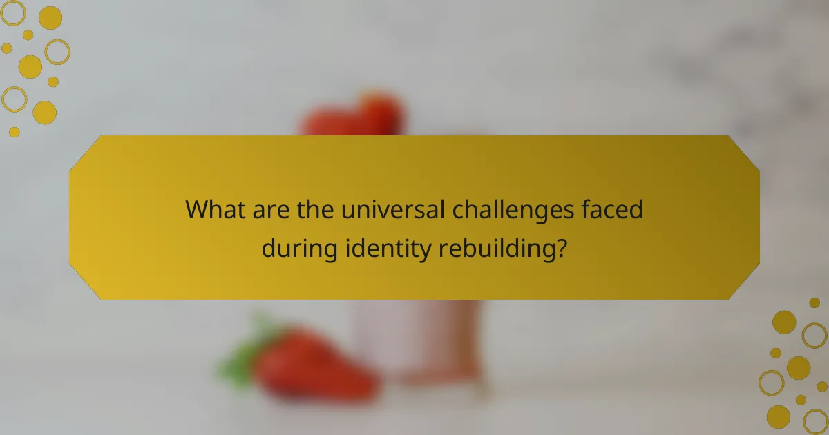 What are the universal challenges faced during identity rebuilding?